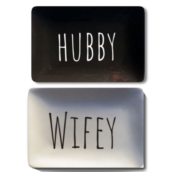 Custom, Hubby & Wifey, Ceramic Bath Trinket Tray, NEW - Picture 7 of 8